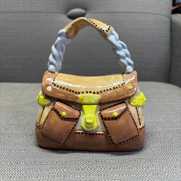 Ceramic Colorful Purse Trinket Decor Jewelry Holder - Picture 1 of 6